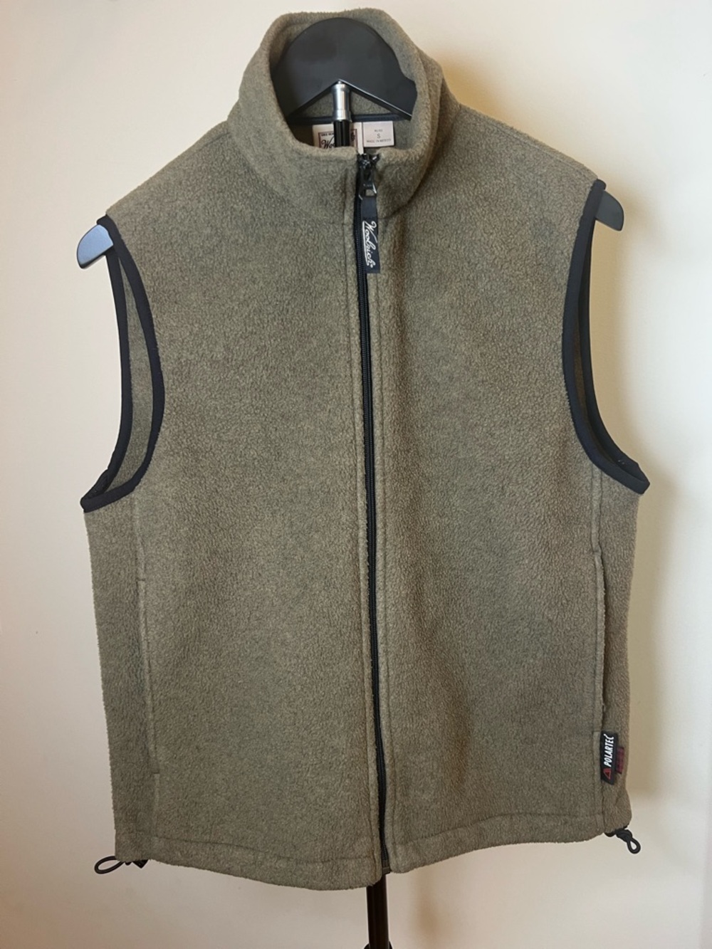 Woolrich Polartec Fleece Vest Olive Green Full Zip Mens Small